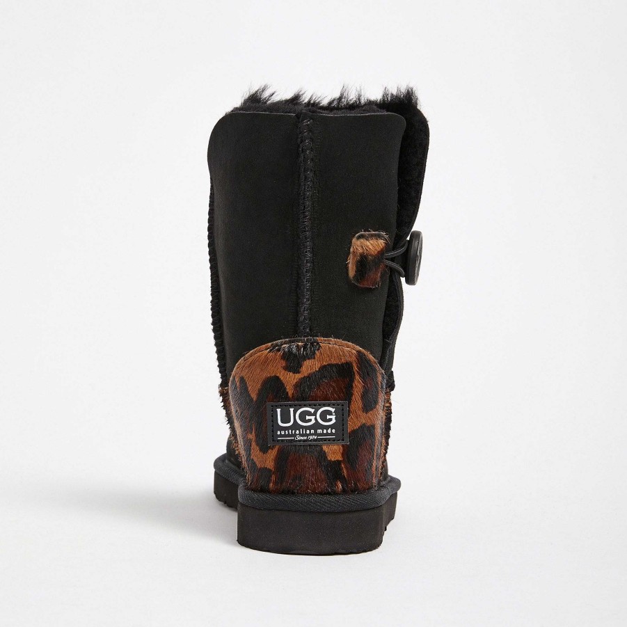 Kvinder UGG Since 1974 Knap Midt | Dame Burleigh Button Mid Designer Leopard