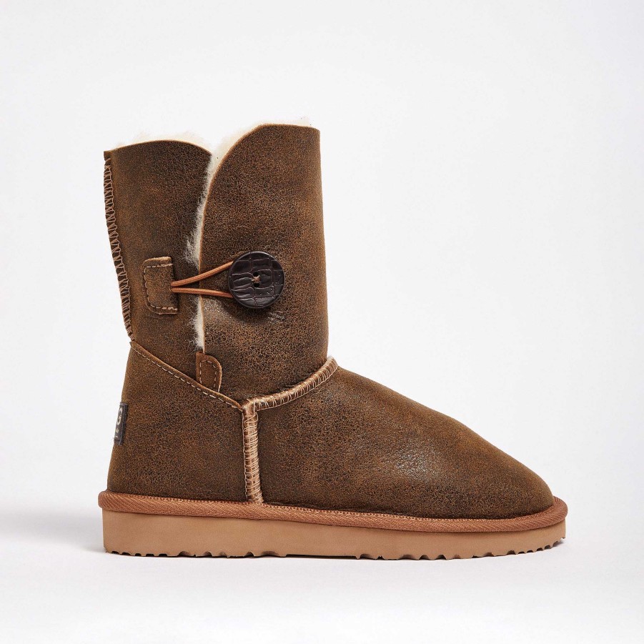 Kvinder UGG Since 1974 Knap Midt | Burleigh Button Bomber Midt til kvinder