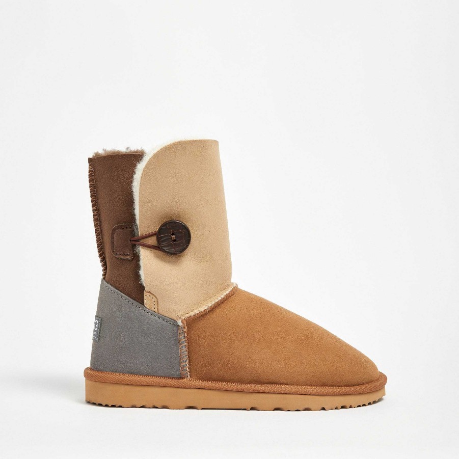 Kvinder UGG Since 1974 Knap Midt | Kvinder Burleigh knap tricolor mellem